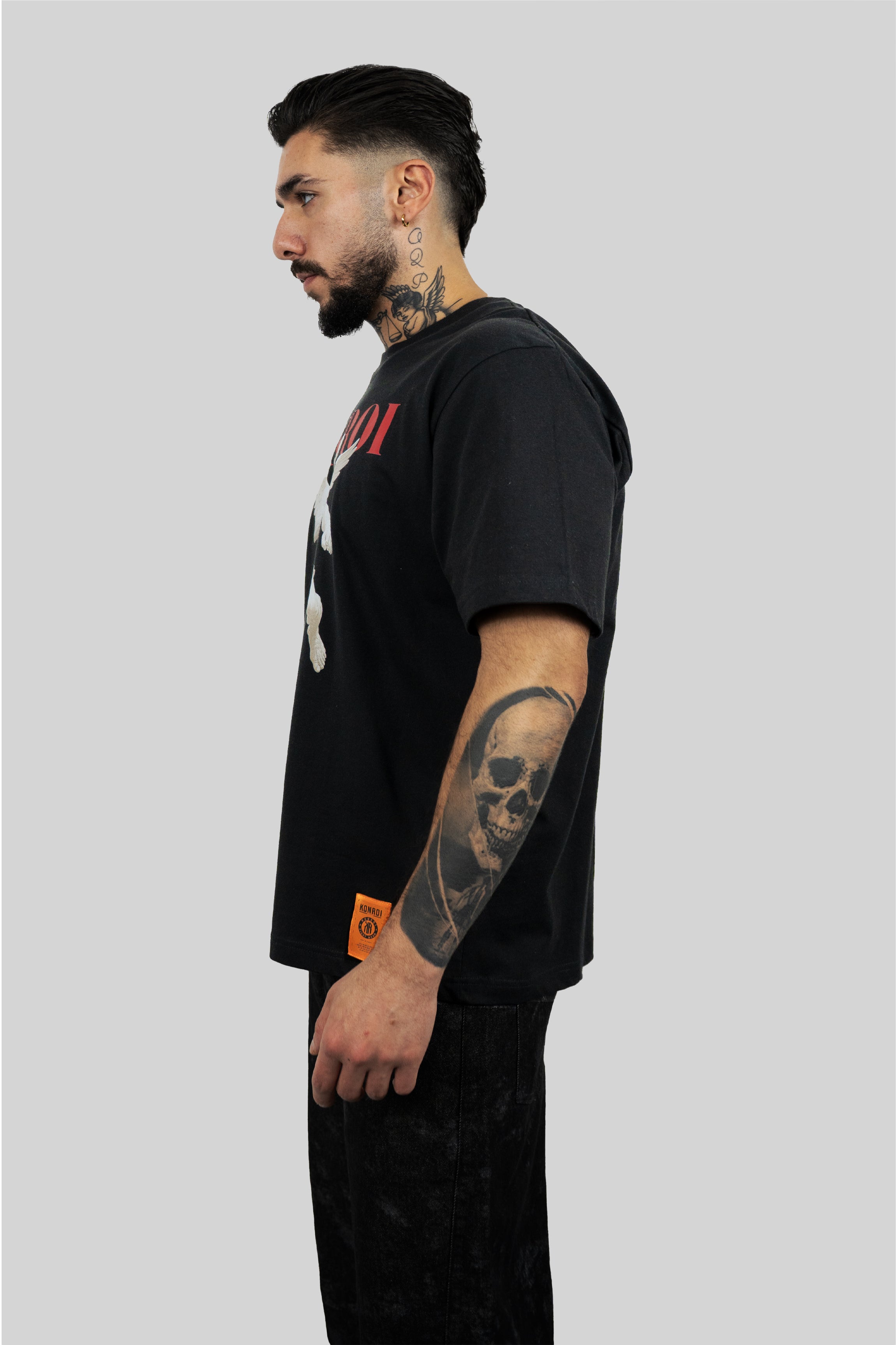 KONROI Fightwear - “Angel Fighter” Black Oversized MMA T-Shirt