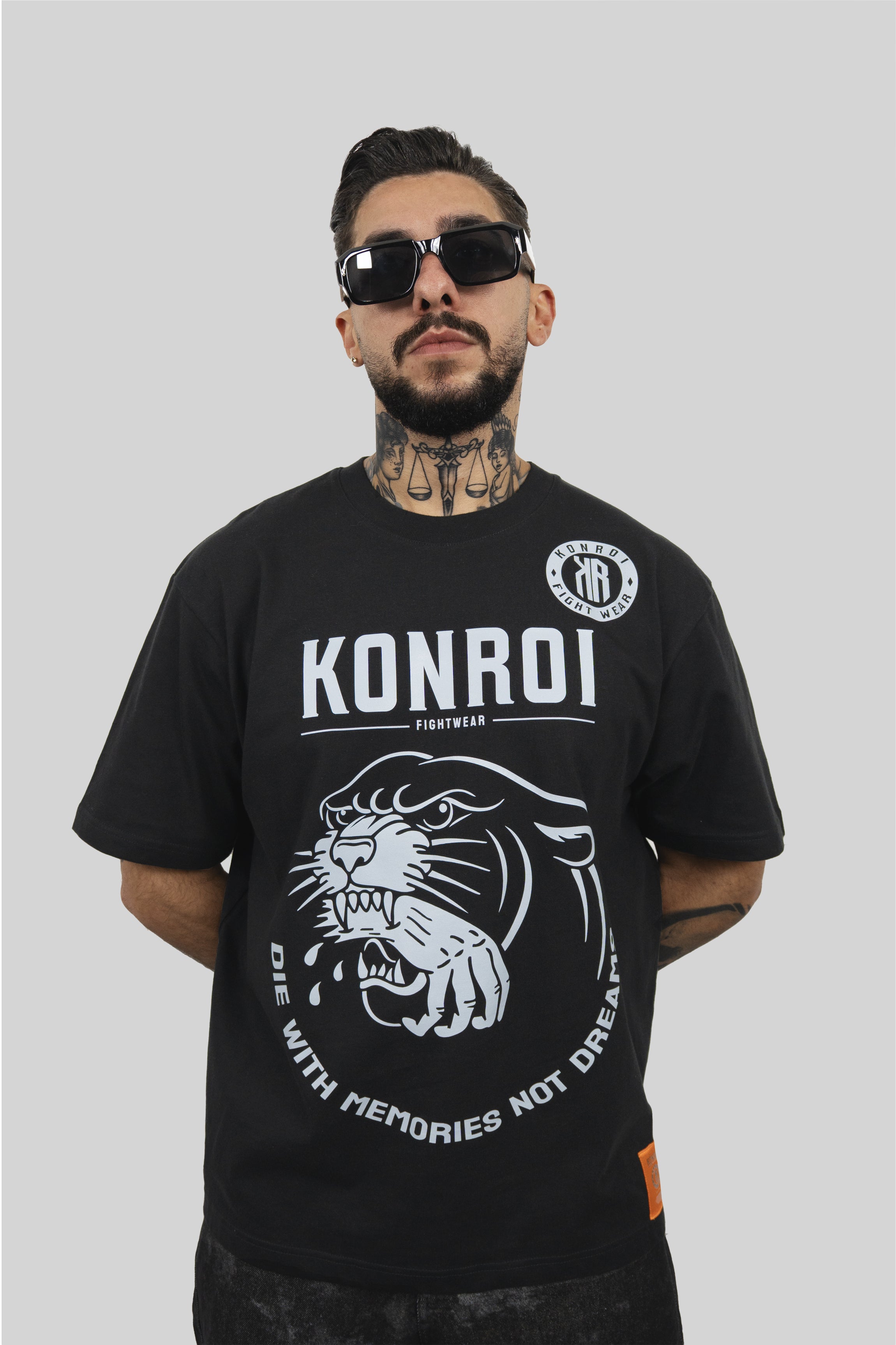 KONROI Fightwear - “Die With Memories Not Dreams” Black Oversized MMA T-Shirt