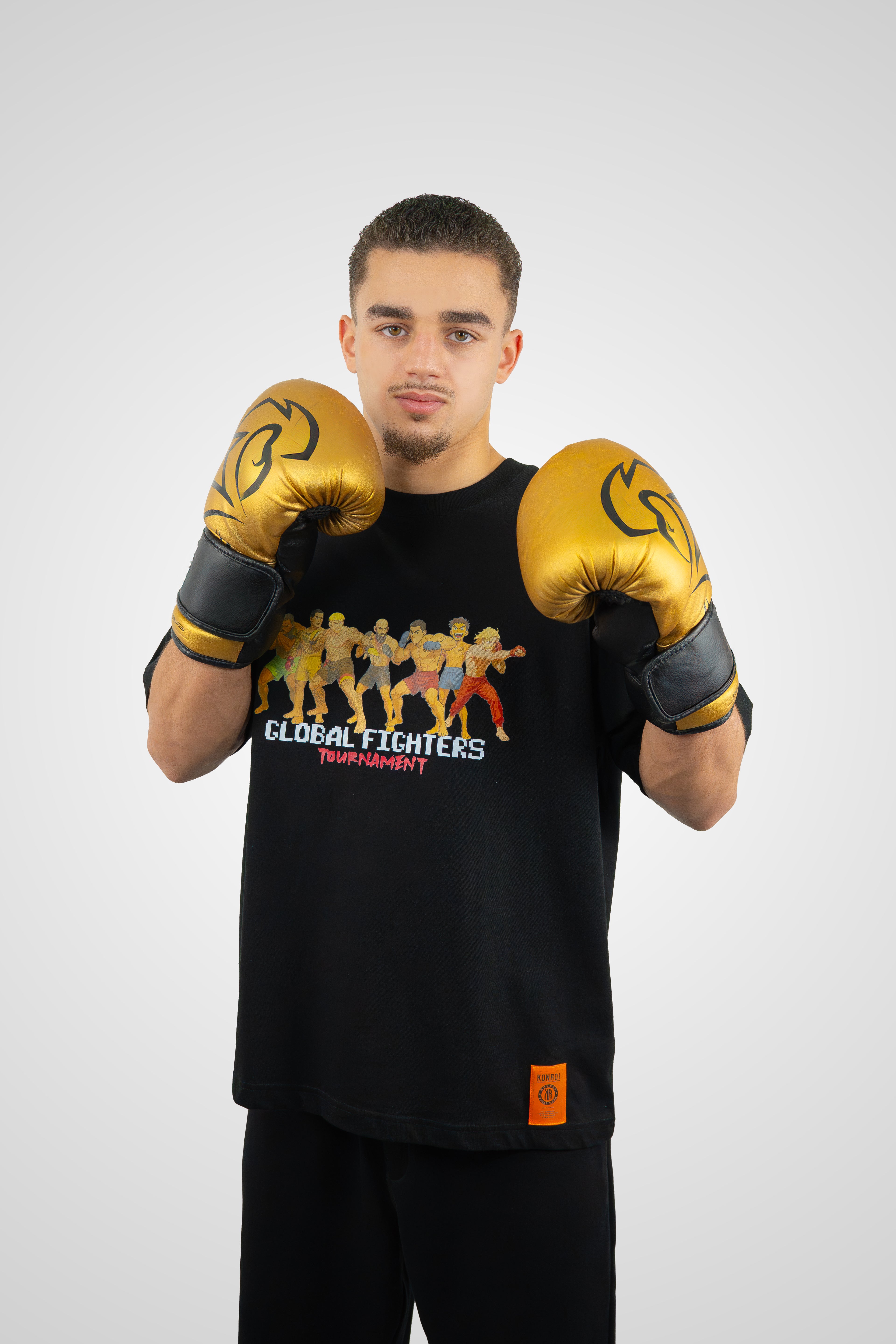 KONROI Fightwear - “Global Fighters Tournament” Black Oversized MMA T-Shirt