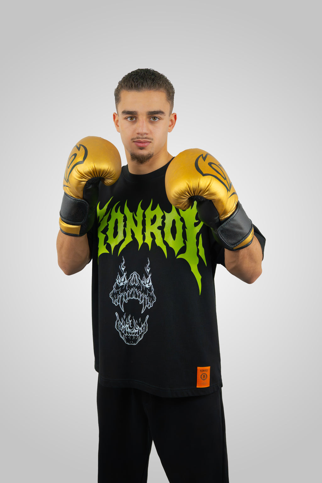 KONROI Fightwear - “Rockstar Jaw” Black Oversized MMA T-Shirt