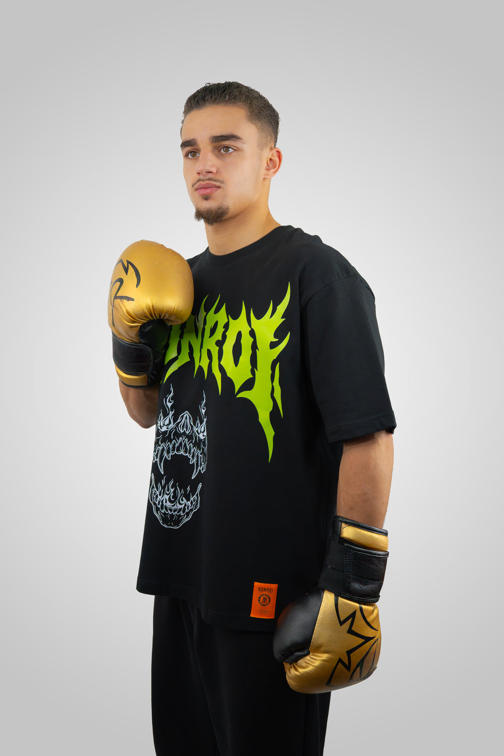 KONROI Fightwear - “Rockstar Jaw” Black Oversized MMA T-Shirt