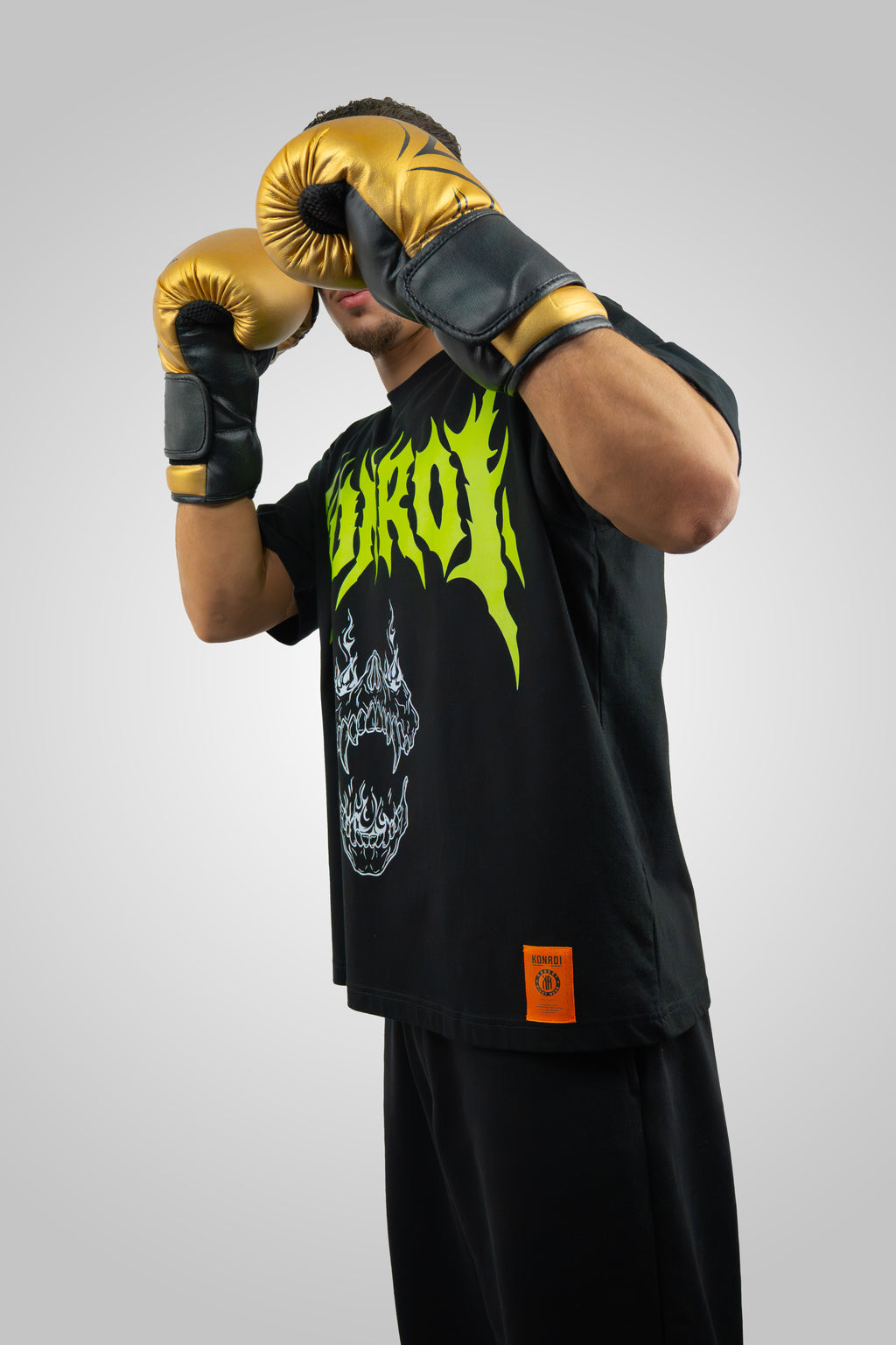 KONROI Fightwear - “Rockstar Jaw” Black Oversized MMA T-Shirt