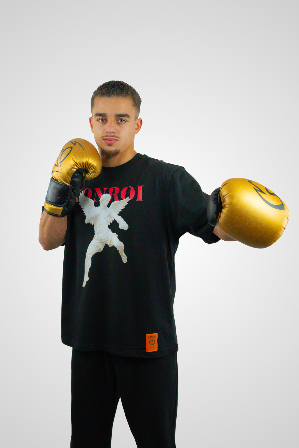 KONROI Fightwear - “Angel Fighter” Black Oversized MMA T-Shirt