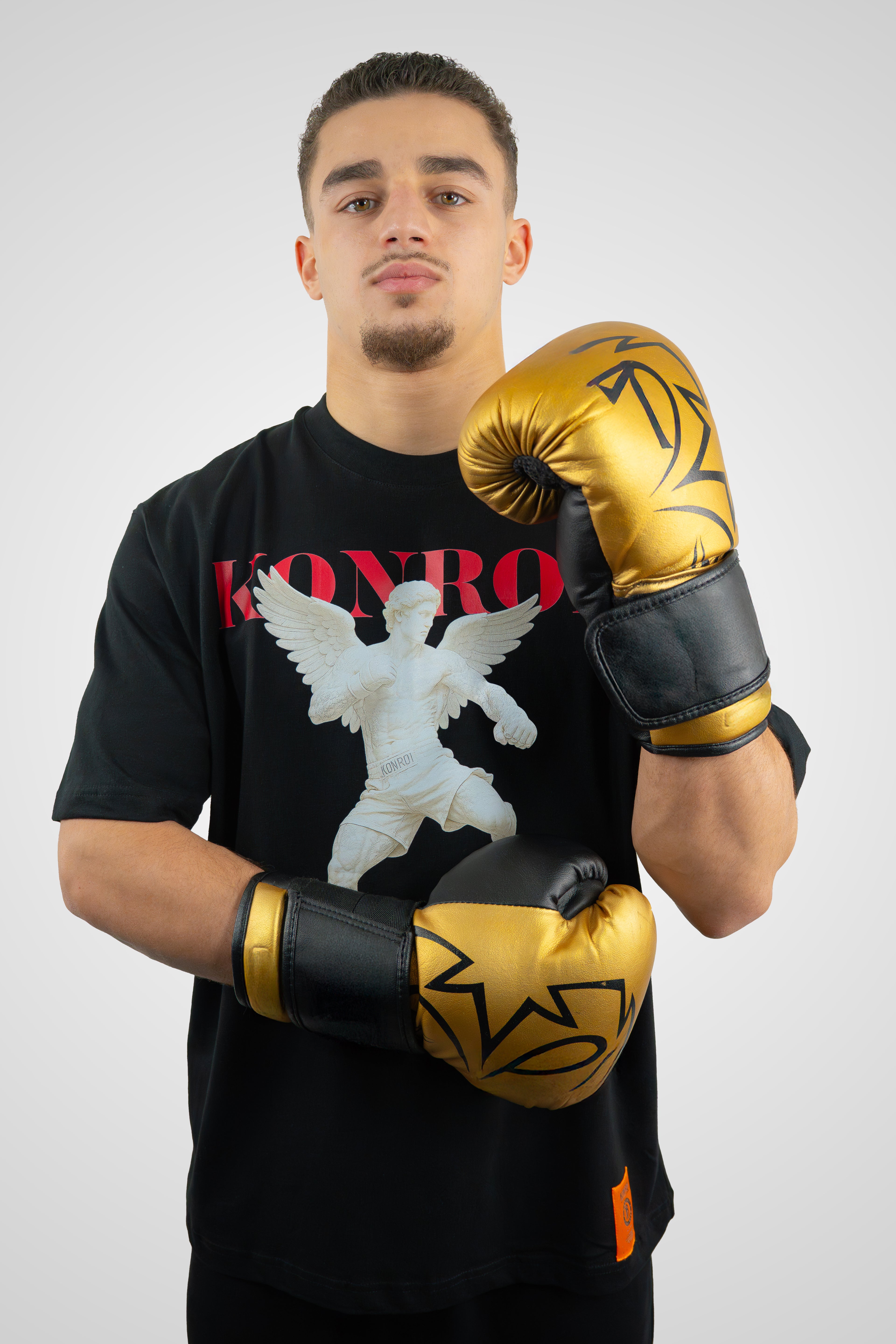 KONROI Fightwear - “Angel Fighter” Black Oversized MMA T-Shirt