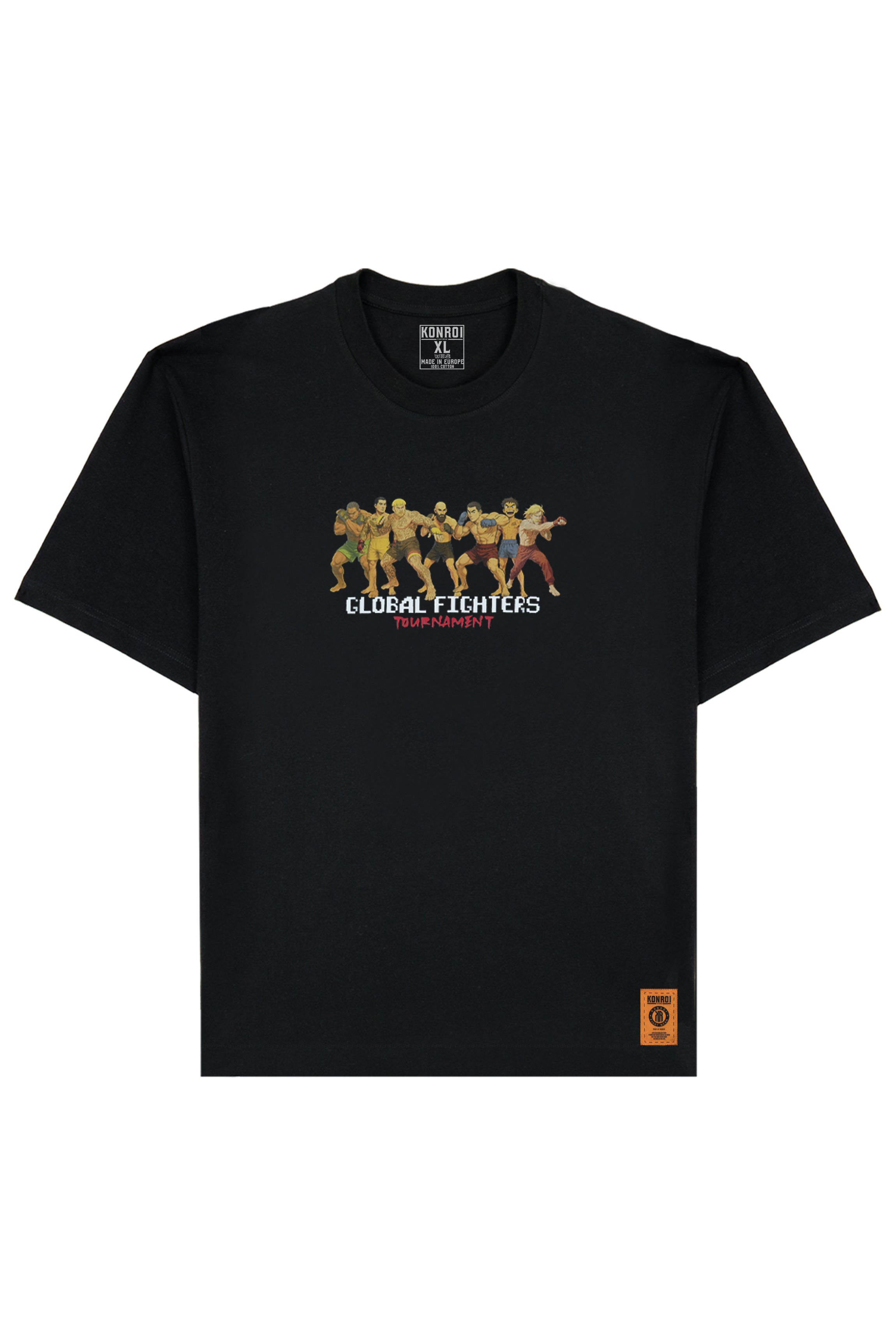 KONROI Fightwear - “Global Fighters Tournament” Black Oversized MMA T-Shirt