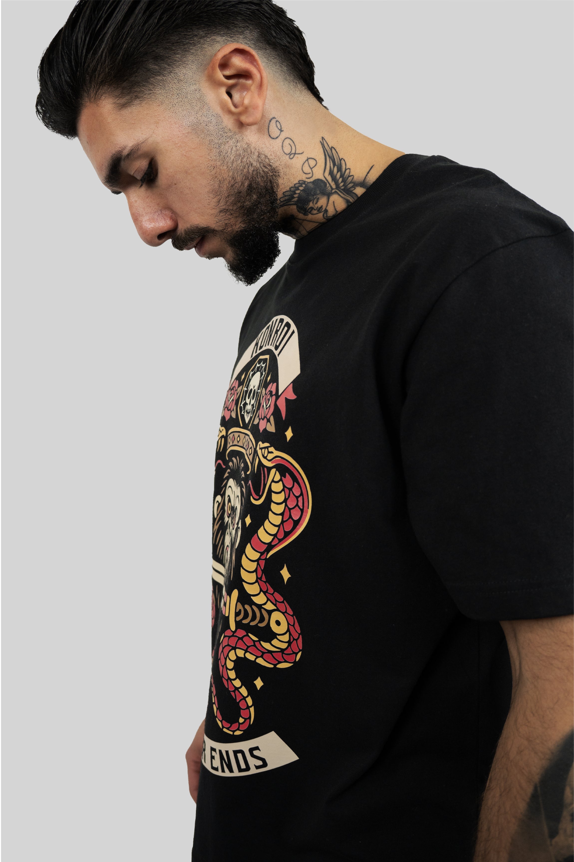 KONROI Fightwear - “Fight Never Ends” Black Oversized MMA T-Shirt