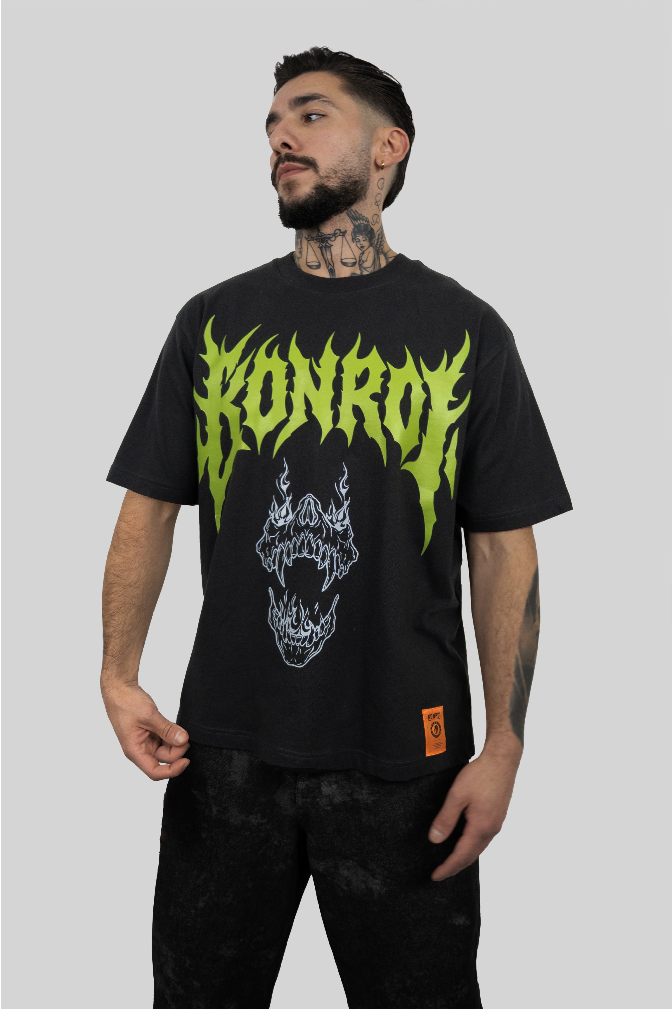 KONROI Fightwear - “Rockstar Jaw” Black Oversized MMA T-Shirt