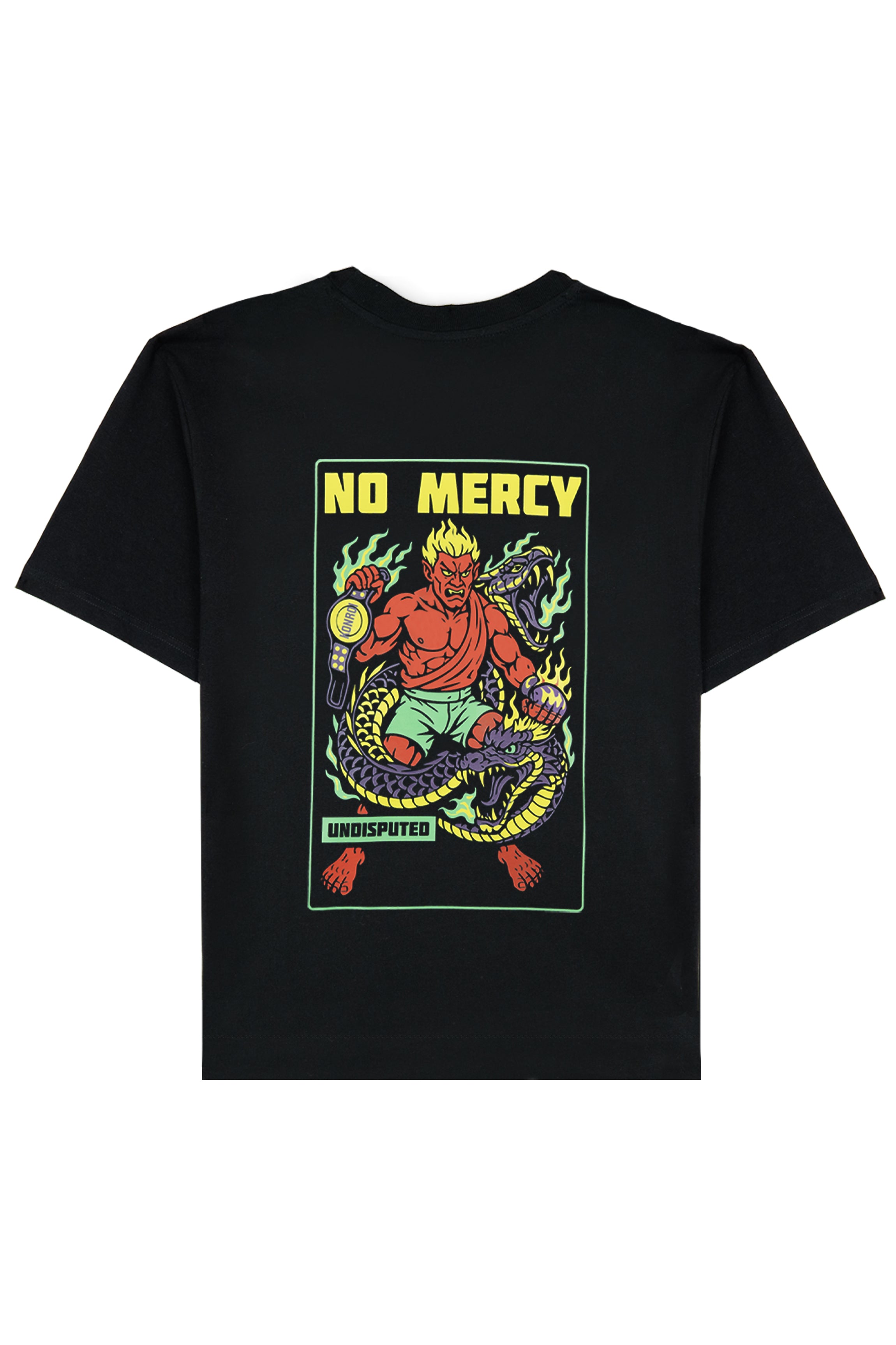 KONROI Fightwear - “No Mercy” Black Oversized MMA T-Shirt (Back Printed)